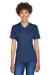 Team 365 TT11HW Womens Sonic Performance Heather Moisture Wicking Short Sleeve V-Neck T-Shirt Navy Blue Front