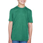 Team 365 Youth Sonic Performance Heather Moisture Wicking Short Sleeve Crewneck T-Shirt - Heather Forest Green