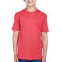 Team 365 Youth Sonic Performance Heather Moisture Wicking Short Sleeve Crewneck T-Shirt - Heather Red