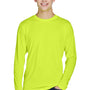 Team 365 Mens Zone Performance Moisture Wicking Long Sleeve Crewneck T-Shirt - Safety Yellow