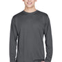 Team 365 Mens Zone Performance Moisture Wicking Long Sleeve Crewneck T-Shirt - Graphite Grey