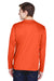 Team 365 TT11L Mens Zone Performance Moisture Wicking Long Sleeve Crewneck T-Shirt Orange Back