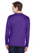 Team 365 TT11L Mens Zone Performance Moisture Wicking Long Sleeve Crewneck T-Shirt Purple Back