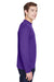Team 365 TT11L Mens Zone Performance Moisture Wicking Long Sleeve Crewneck T-Shirt Purple Side