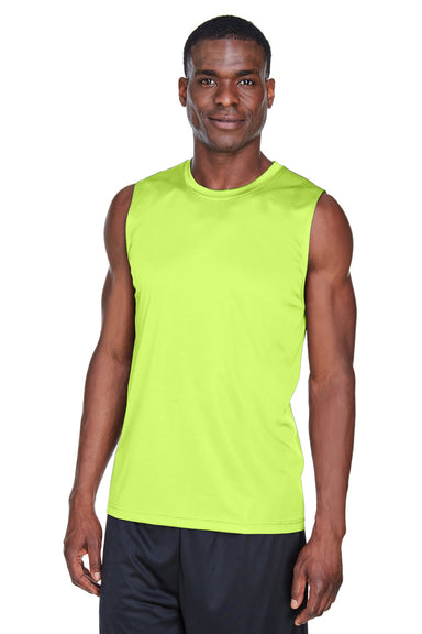 Team 365 TT11M Mens Zone Performance Muscle Moisture Wicking Tank Top Safety Yellow Front