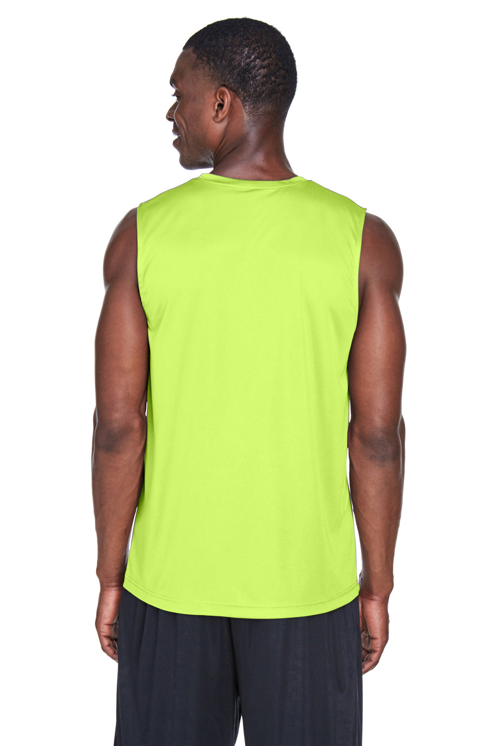 Team 365 TT11M Mens Zone Performance Muscle Moisture Wicking Tank Top Safety Yellow Back