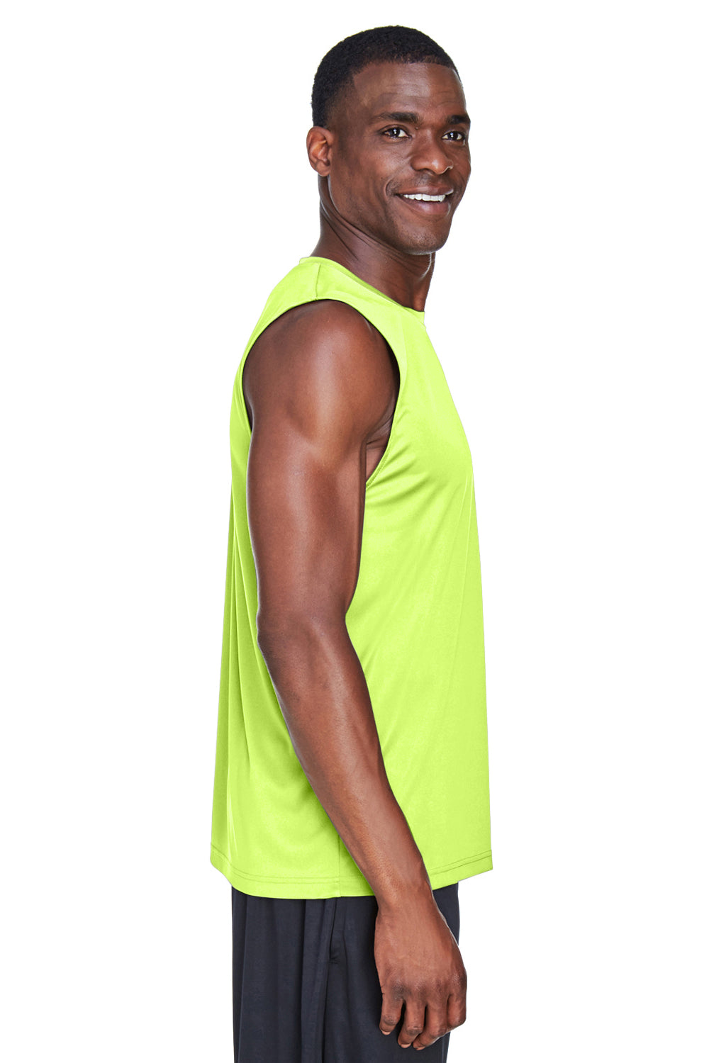 Team 365 TT11M Mens Zone Performance Muscle Moisture Wicking Tank Top Safety Yellow Side