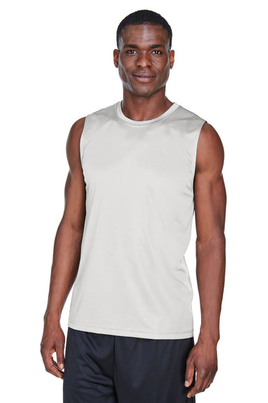 Team 365 TT11M Mens Zone Performance Muscle Moisture Wicking Tank Top Graphite Grey Front