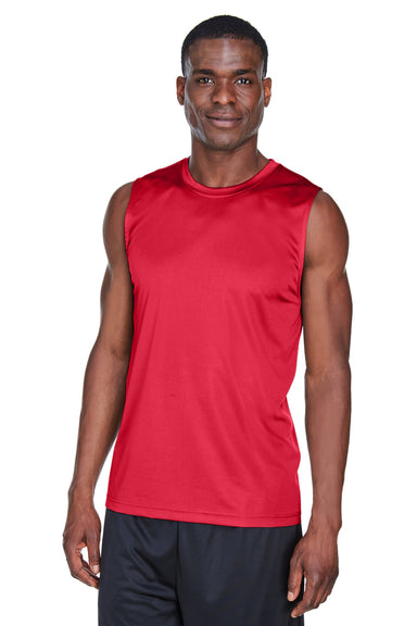 Team 365 TT11M Mens Zone Performance Muscle Moisture Wicking Tank Top Red Front