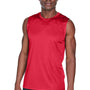 Team 365 Mens Zone Performance Muscle Moisture Wicking Tank Top - Red