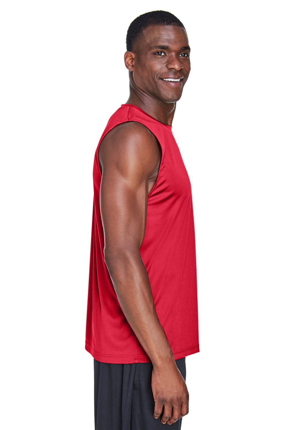 Team 365 TT11M Mens Zone Performance Muscle Moisture Wicking Tank Top Red Side