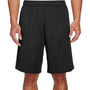 Team 365 Mens Zone Performance Moisture Wicking Shorts w/ Pockets - Black - NEW