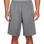 Team 365 Mens Zone Performance Moisture Wicking Shorts w/ Pockets - Graphite Grey - NEW