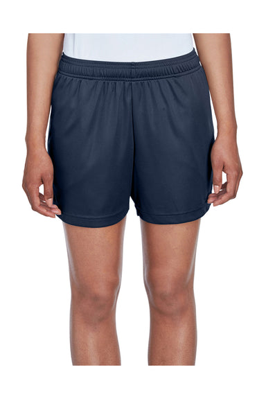Team 365 TT11SHW Womens Zone Performance Shorts w/ Pockets Dark Navy Blue Front
