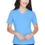 Team 365 Womens Zone Performance Moisture Wicking Short Sleeve V-Neck T-Shirt - Light Blue