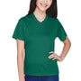 Team 365 Womens Zone Performance Moisture Wicking Short Sleeve V-Neck T-Shirt - Forest Green