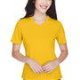 Team 365 Womens Zone Performance Moisture Wicking Short Sleeve V-Neck T-Shirt - Athletic Gold