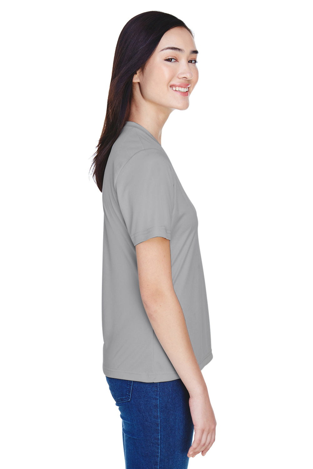 Team 365 TT11W Womens Zone Performance Moisture Wicking Short Sleeve V-Neck T-Shirt Graphite Grey Side