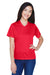 Team 365 TT11W Womens Zone Performance Moisture Wicking Short Sleeve V-Neck T-Shirt Red Front