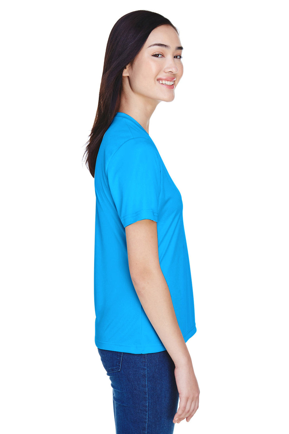 Team 365 TT11W Womens Zone Performance Moisture Wicking Short Sleeve V-Neck T-Shirt Electric Blue SIde
