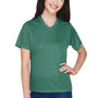 Team 365 Womens Zone Performance Moisture Wicking Short Sleeve V-Neck T-Shirt - Dark Green