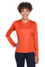 Team 365 TT11WL Womens Zone Performance Moisture Wicking Long Sleeve Crewneck T-Shirt Orange Front