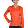 Team 365 Womens Zone Performance Moisture Wicking Long Sleeve Crewneck T-Shirt - Orange