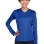 Team 365 Womens Zone Performance Moisture Wicking Long Sleeve Crewneck T-Shirt - Royal Blue