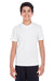 Team 365 TT11Y Youth Zone Performance Moisture Wicking Short Sleeve Crewneck T-Shirt White Front