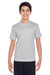 Team 365 TT11Y Youth Zone Performance Moisture Wicking Short Sleeve Crewneck T-Shirt Silver Grey Front