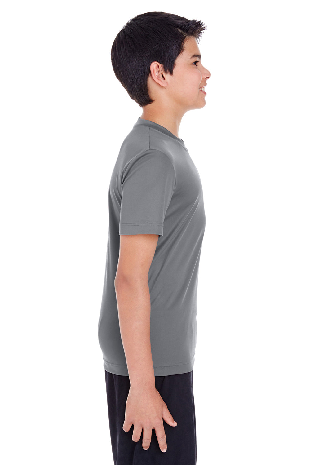 Team 365 TT11Y Youth Zone Performance Moisture Wicking Short Sleeve Crewneck T-Shirt Graphite Grey Side