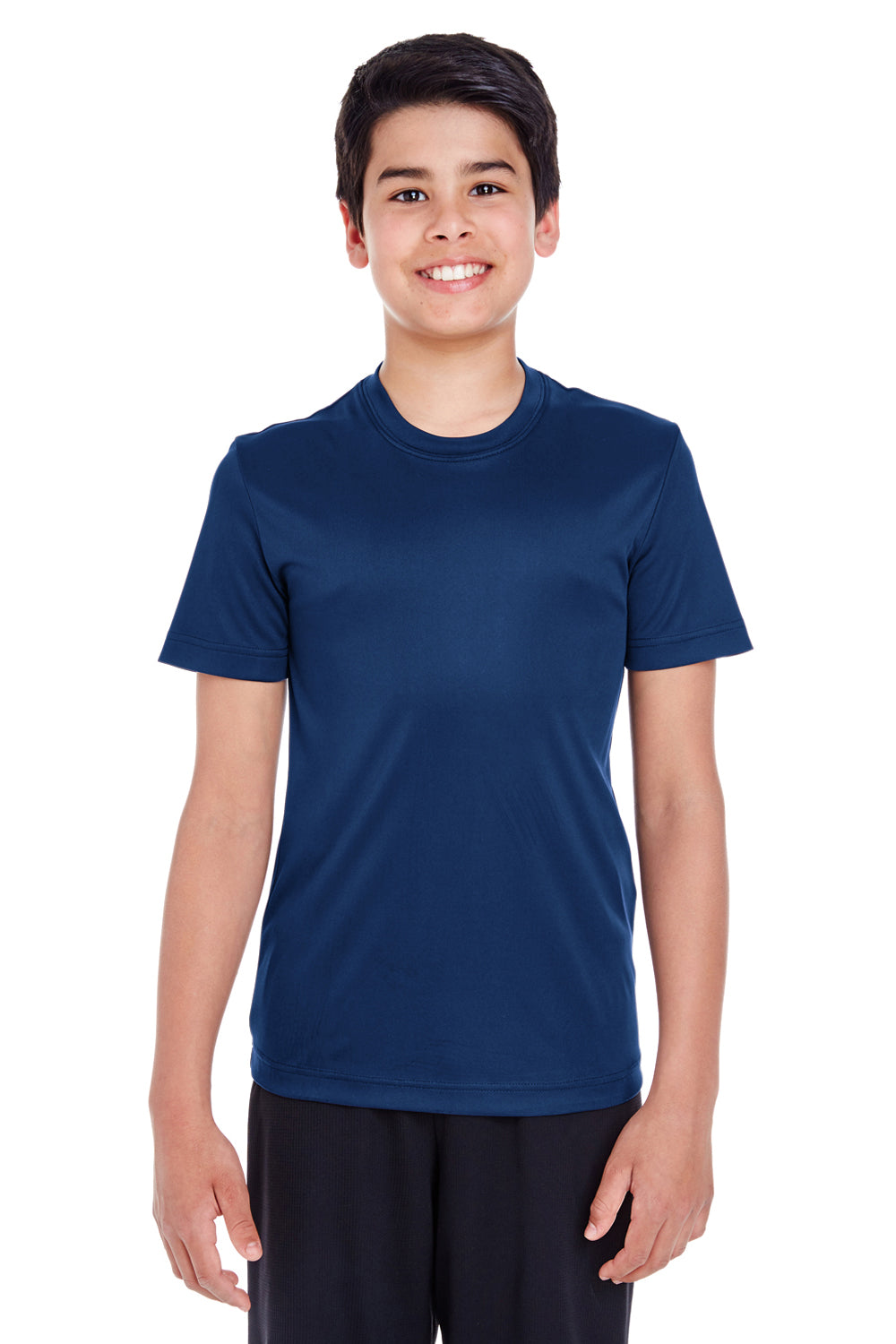 Team 365 TT11Y Youth Zone Performance Moisture Wicking Short Sleeve Crewneck T-Shirt Navy Blue Front