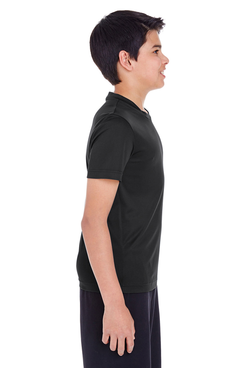 Team 365 TT11Y Youth Zone Performance Moisture Wicking Short Sleeve Crewneck T-Shirt Black Side