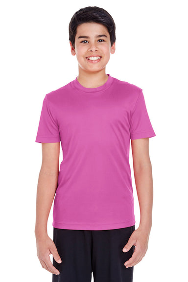 Team 365 TT11Y Youth Zone Performance Moisture Wicking Short Sleeve Crewneck T-Shirt Charity Pink Front