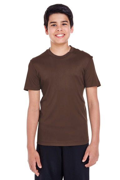 Team 365 TT11Y Youth Zone Performance Moisture Wicking Short Sleeve Crewneck T-Shirt Brown Front