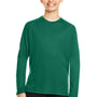 Team 365 Youth Zone Performance Moisture Wicking Long Sleeve Crewneck T-Shirt - Forest Green