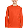 Team 365 Youth Zone Performance Moisture Wicking Long Sleeve Crewneck T-Shirt - Orange