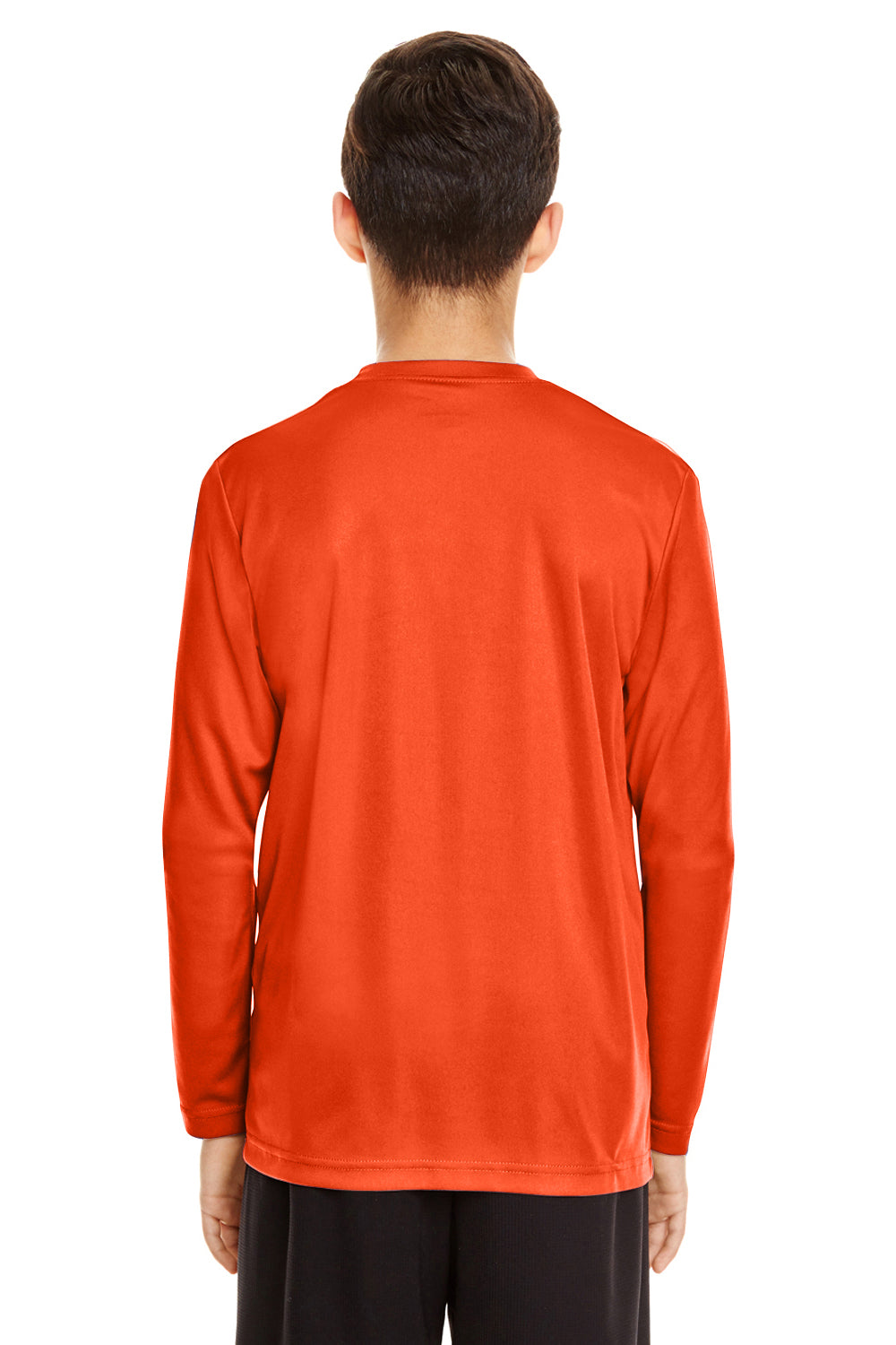 Team 365 TT11YL Zone Performance Moisture Wicking Long Sleeve Crewneck T-Shirt Orange Back