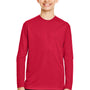 Team 365 Youth Zone Performance Moisture Wicking Long Sleeve Crewneck T-Shirt - Red