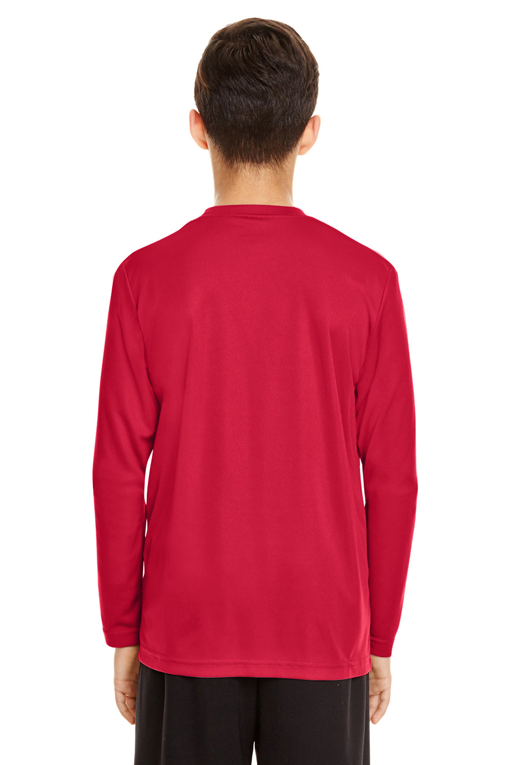 Team 365 TT11YL Youth Zone Performance Moisture Wicking Long Sleeve Crewneck T-Shirt Red Back