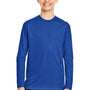 Team 365 Youth Zone Performance Moisture Wicking Long Sleeve Crewneck T-Shirt - Royal Blue