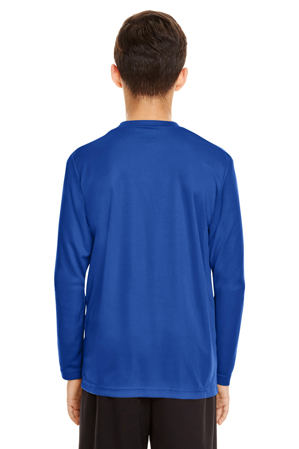 Team 365 TT11YL Youth Zone Performance Moisture Wicking Long Sleeve Crewneck T-Shirt Royal Blue Back