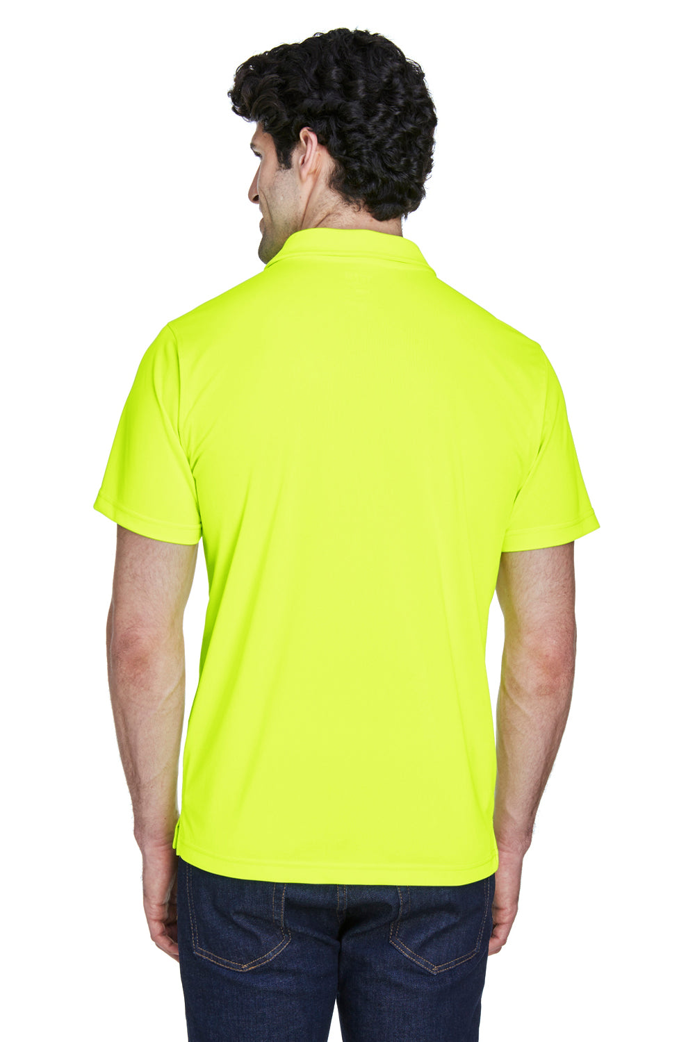 Team 365 TT21 Mens Command Performance Moisture Wicking Short Sleeve Polo Shirt Safety Yellow Back