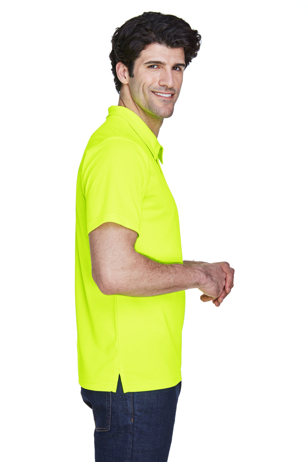 Team 365 TT21 Mens Command Performance Moisture Wicking Short Sleeve Polo Shirt Safety Yellow Side