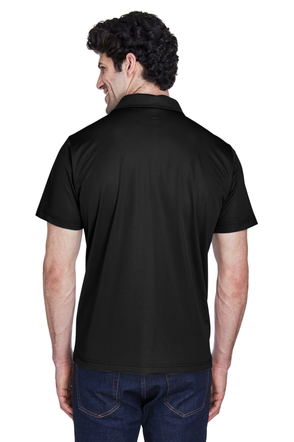 Team 365 TT21 Mens Command Performance Moisture Wicking Short Sleeve Polo Shirt Black Back