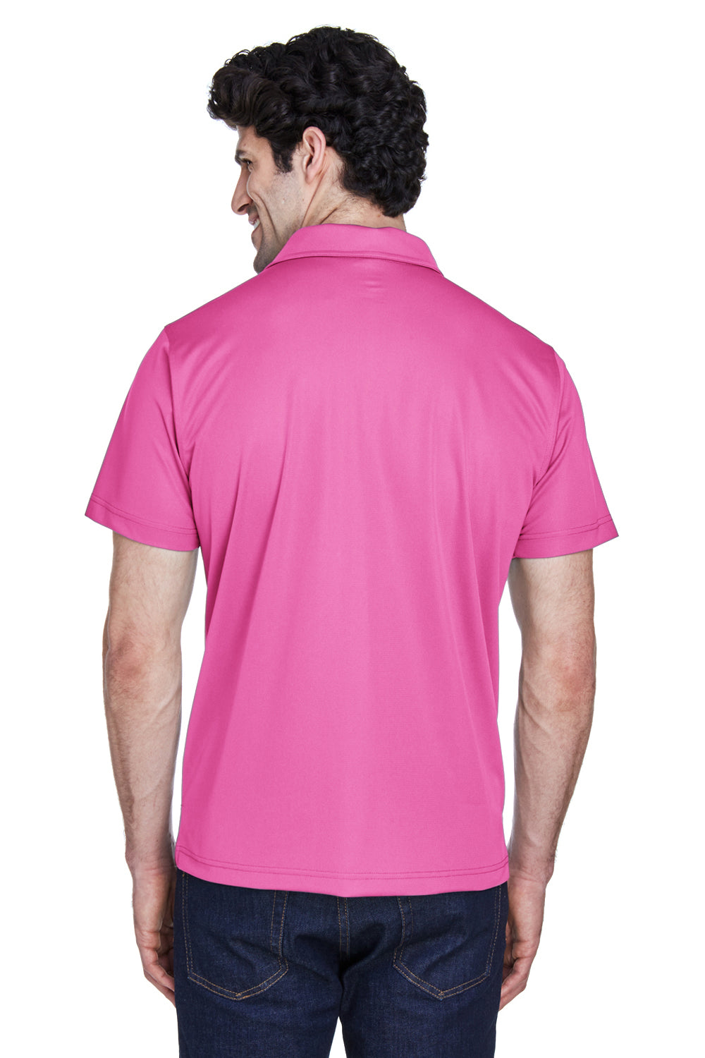 Team 365 TT21 Mens Command Performance Moisture Wicking Short Sleeve Polo Shirt Charity Pink Back