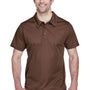Team 365 Mens Command Performance Moisture Wicking Short Sleeve Polo Shirt - Dark Brown