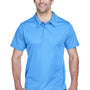 Team 365 Mens Command Performance Moisture Wicking Short Sleeve Polo Shirt - Light Blue