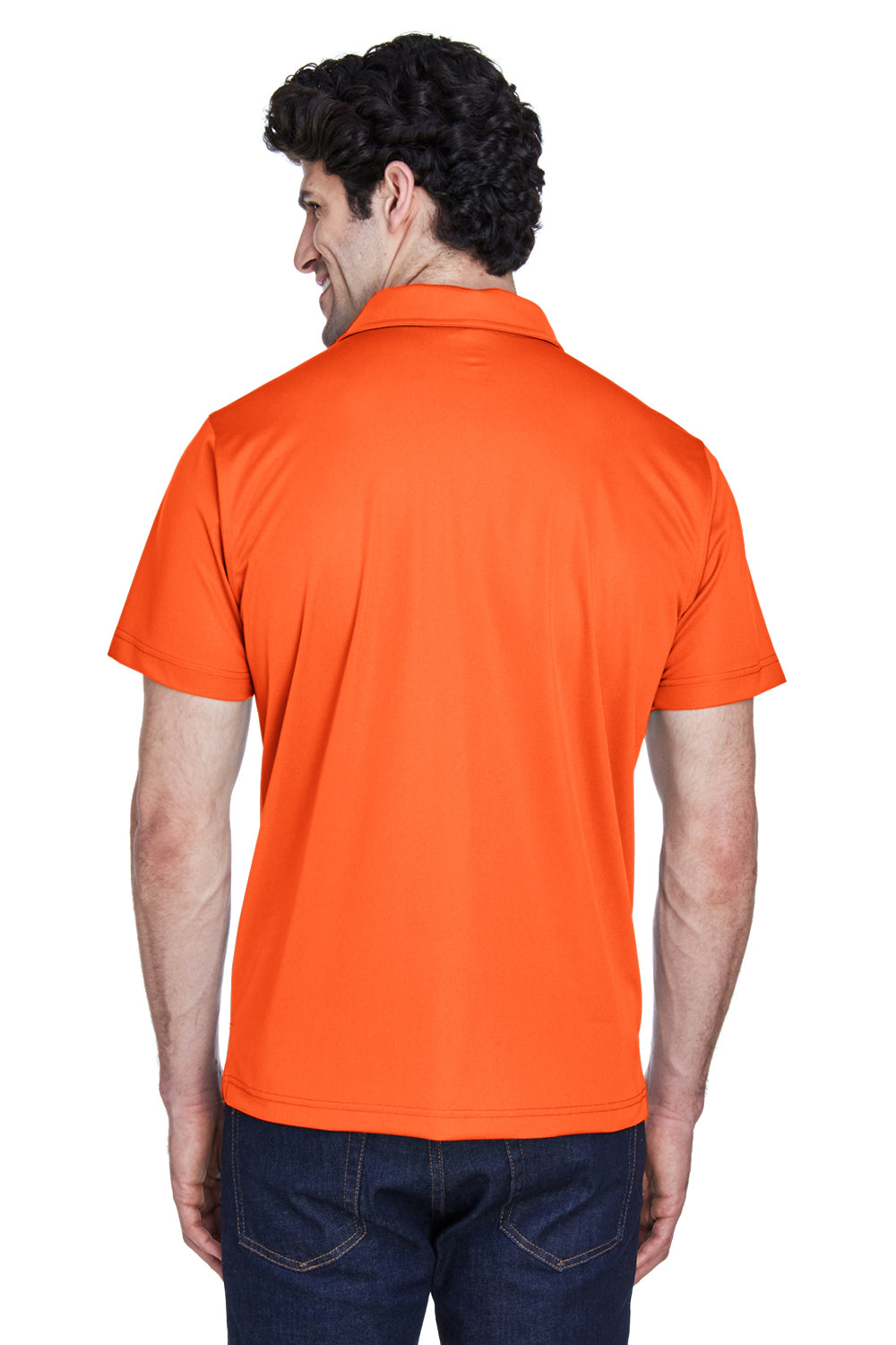 Team 365 TT21 Mens Command Performance Moisture Wicking Short Sleeve Polo Shirt Orange Back