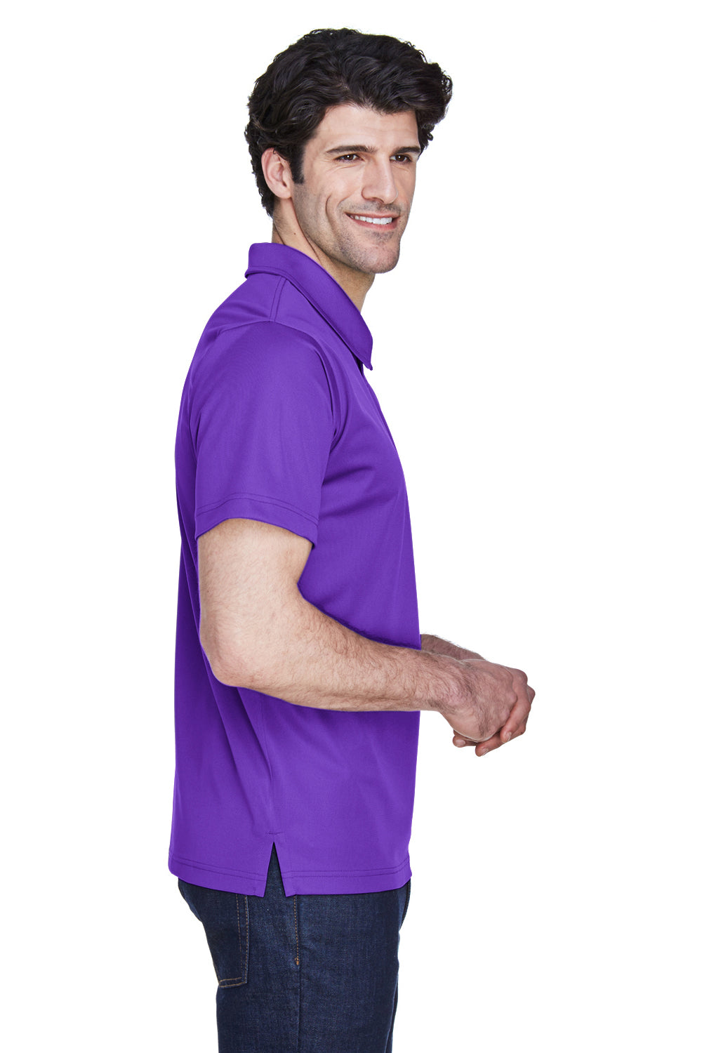Team 365 TT21 Mens Command Performance Moisture Wicking Short Sleeve Polo Shirt Purple Side